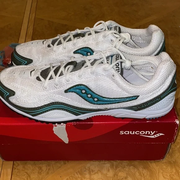 Saucony Women's White and Blue Running Shoes - Picture 6 of 11